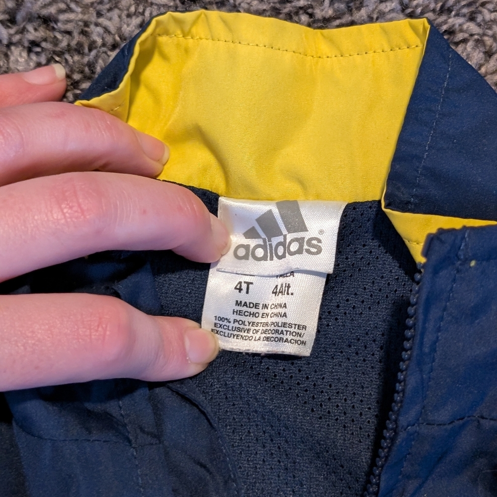 Adidas Navy and Yellow Track Jacket - Picture 4 of 4